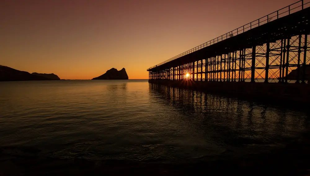 Embarcadero del Hornillo en Águilas al atardecer